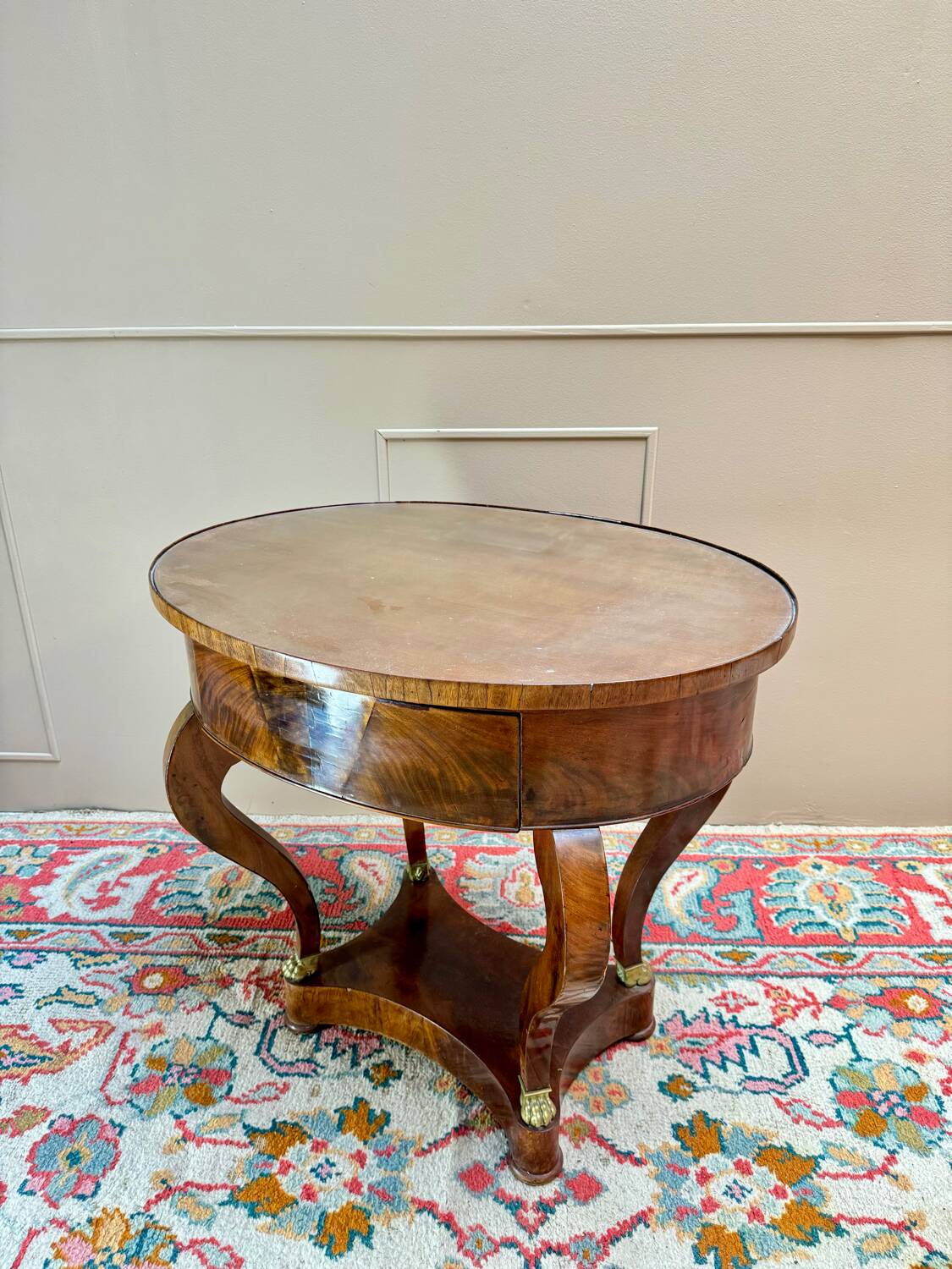 Gueridon, Mahogany Coffee Table from the Empire Period, 19th Century