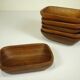 Lot de 6 coupelles en teck 15 x 10