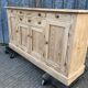 Scandinavian natural pine sideboard with 4 doors and 6 drawers.