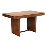 Table en bois plaqué loupe des années 1940