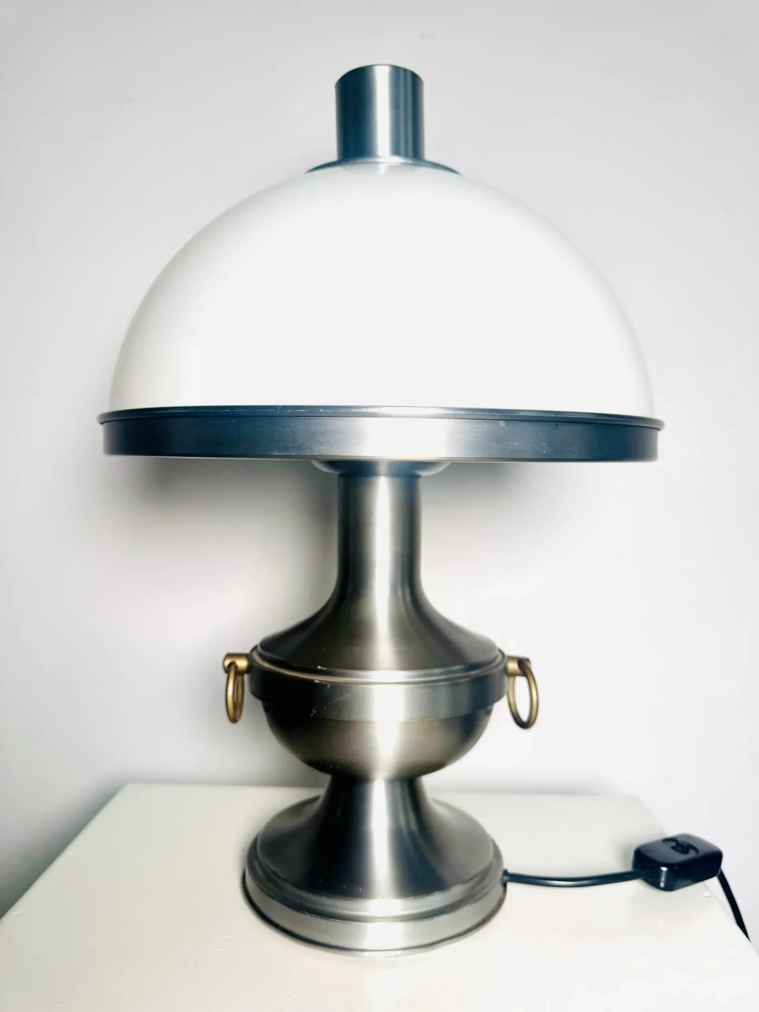 Metal Mushroom Table Lamp By Dijkstra Lampen, The Netherlands, 1960S