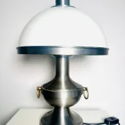 Metal Mushroom Table Lamp By Dijkstra Lampen, The Netherlands, 1960S