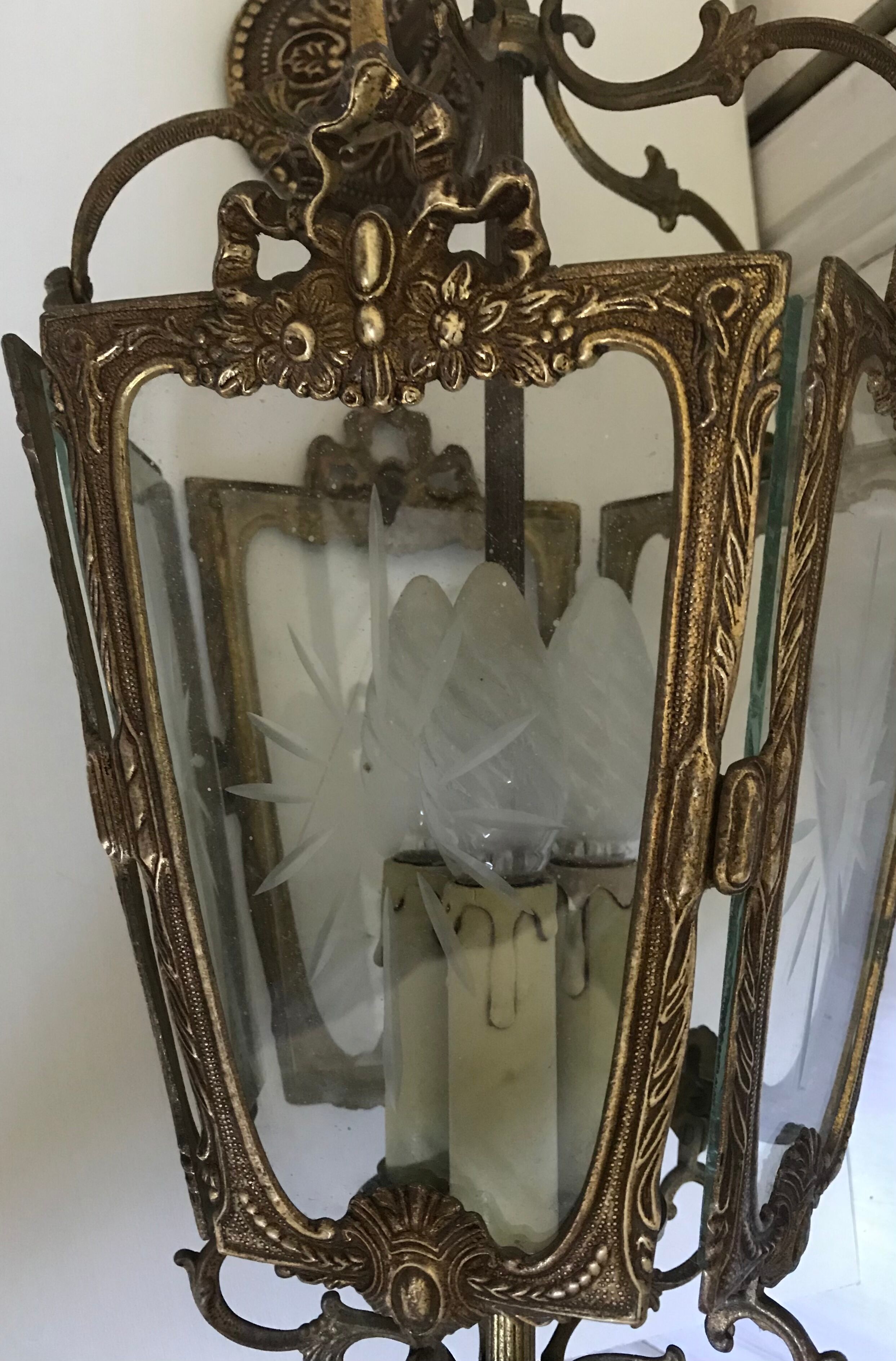 Golden bronze vestibule lantern