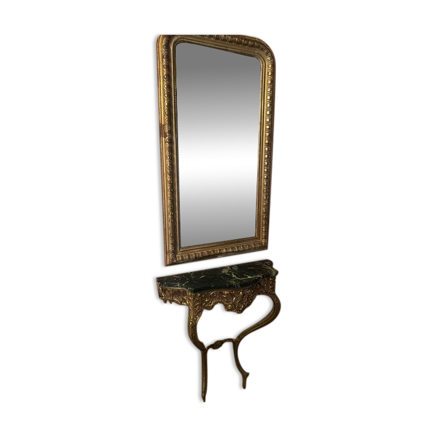 console avec miroir et deux appliques