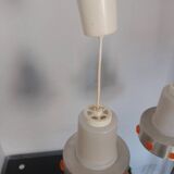 Pair of 1970s Space Age glass and aluminum lamps