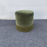 Green velvet pouf