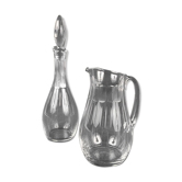 Ensemble composé d’une carafe et d’un broc en cristal du même modèle