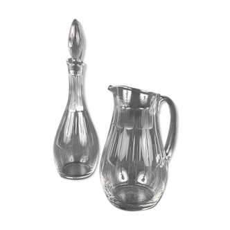 Set consisting of a decanter and a crystal broc of the same model
