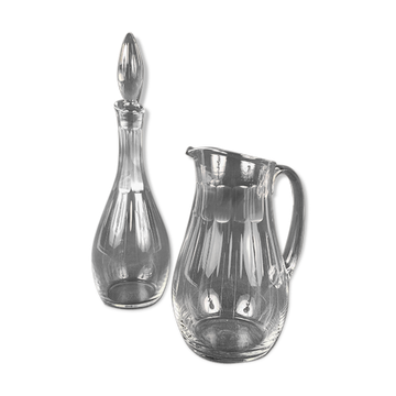Ensemble composé d’une carafe et d’un broc en cristal du même modèle