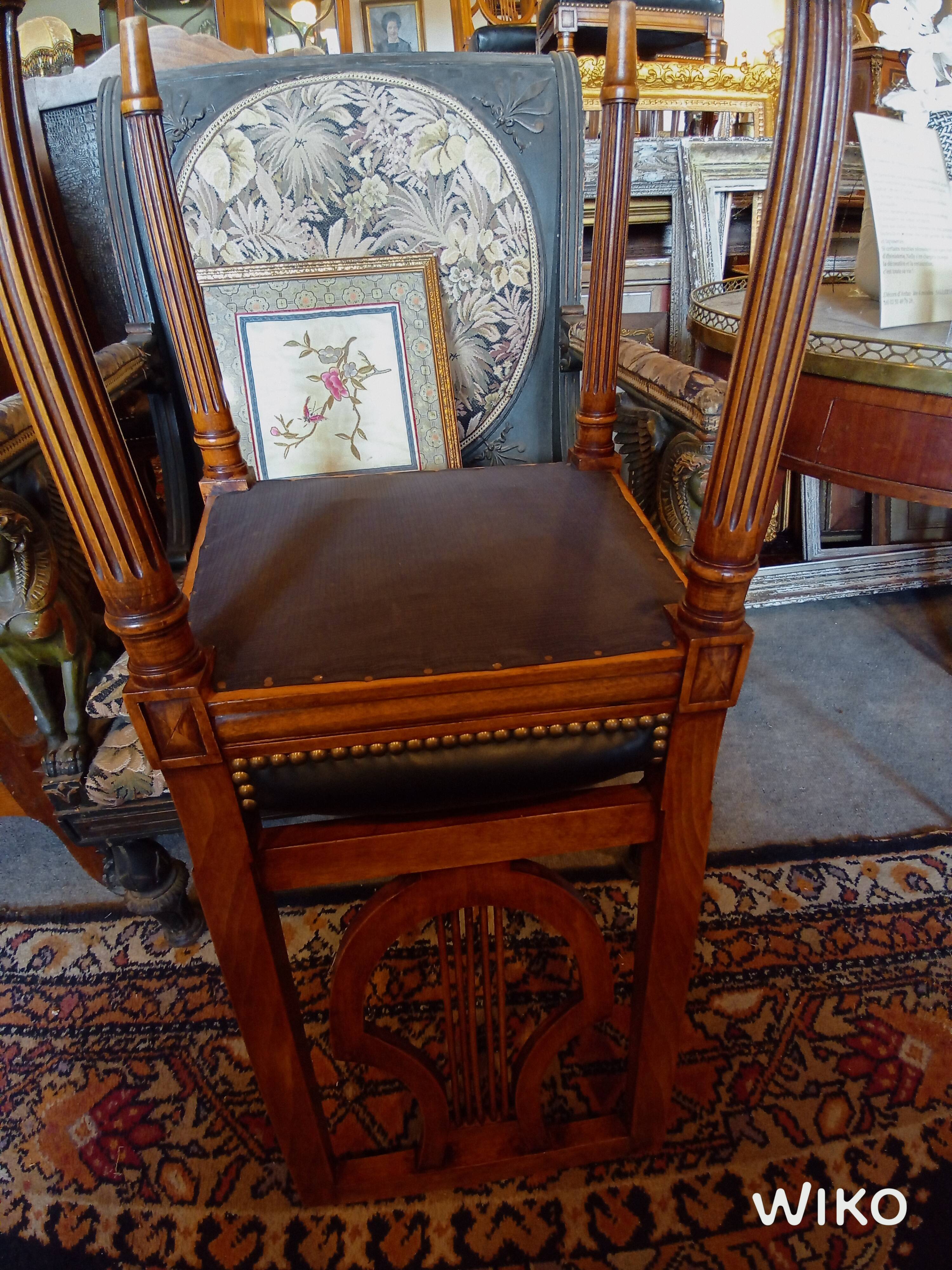 Series of 6 chairs back Lyres
