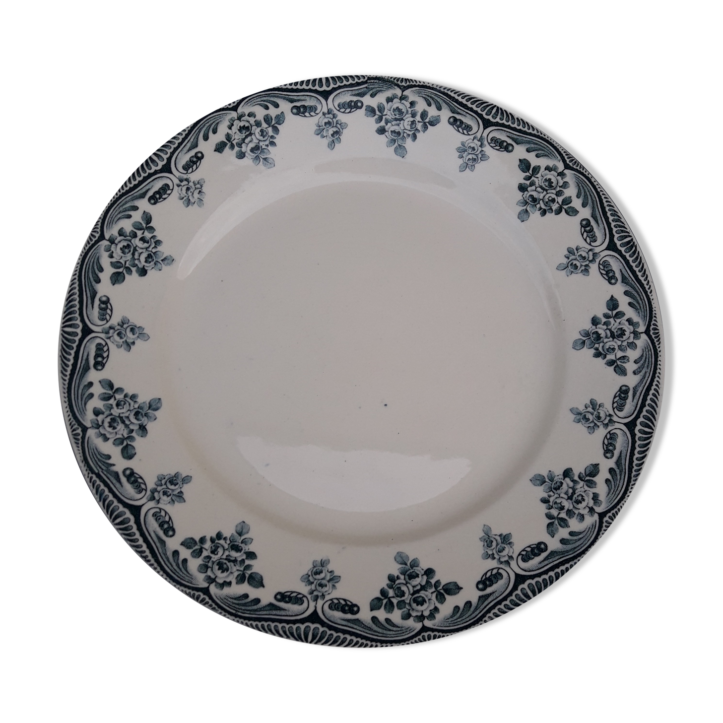 Plate in earthenware Boulenger iron earth Choisy Le Roi model Bordeaux diam 23 cm