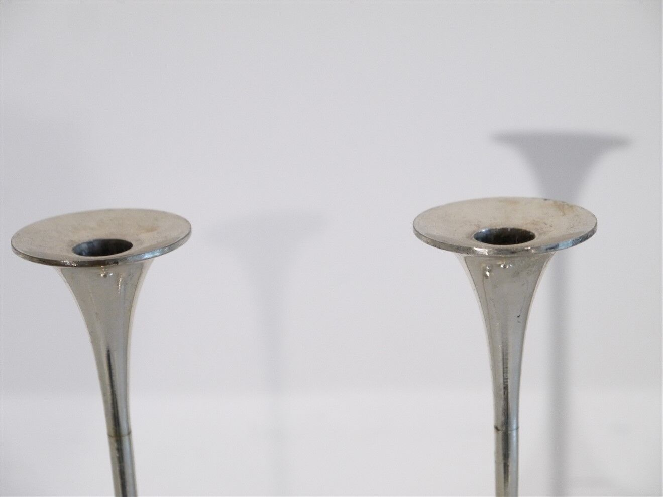 Pair of vintage metal candle holders 1970