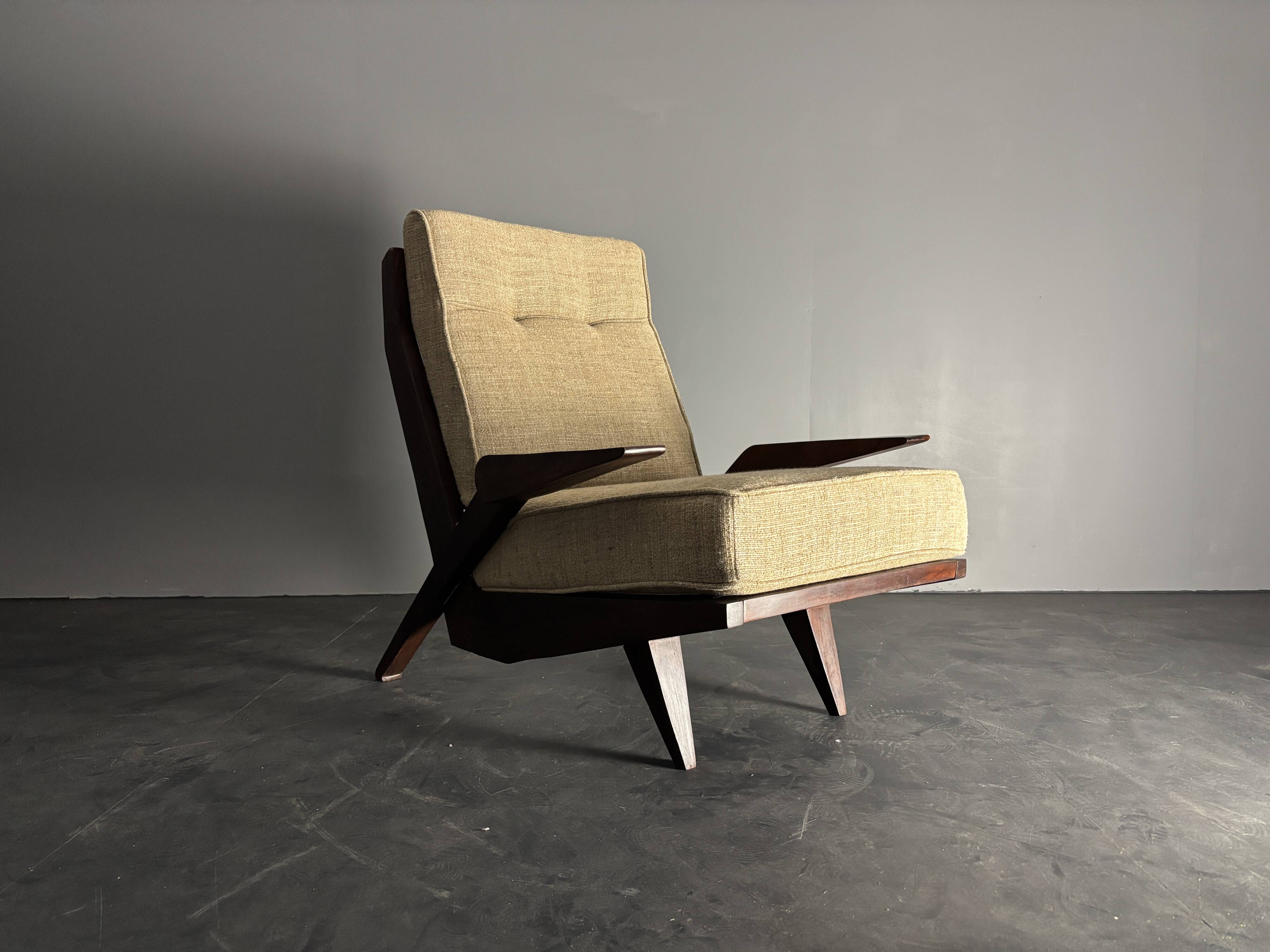 Midcentury Brazilian modernist lounge easy chair by Acacia Gil Borsoi,1950s