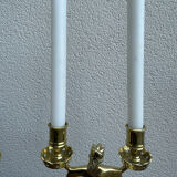 Pair of tripod candlesticks late XIX