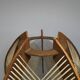Lampe scandinave vintage bois et métal chromé