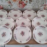 Set of 10 Sarreguemines soup plates, Guy model