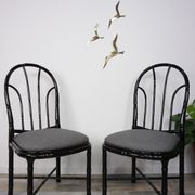 Lot of 4 Italian design chairs 70s - 80s in black laqué wood
