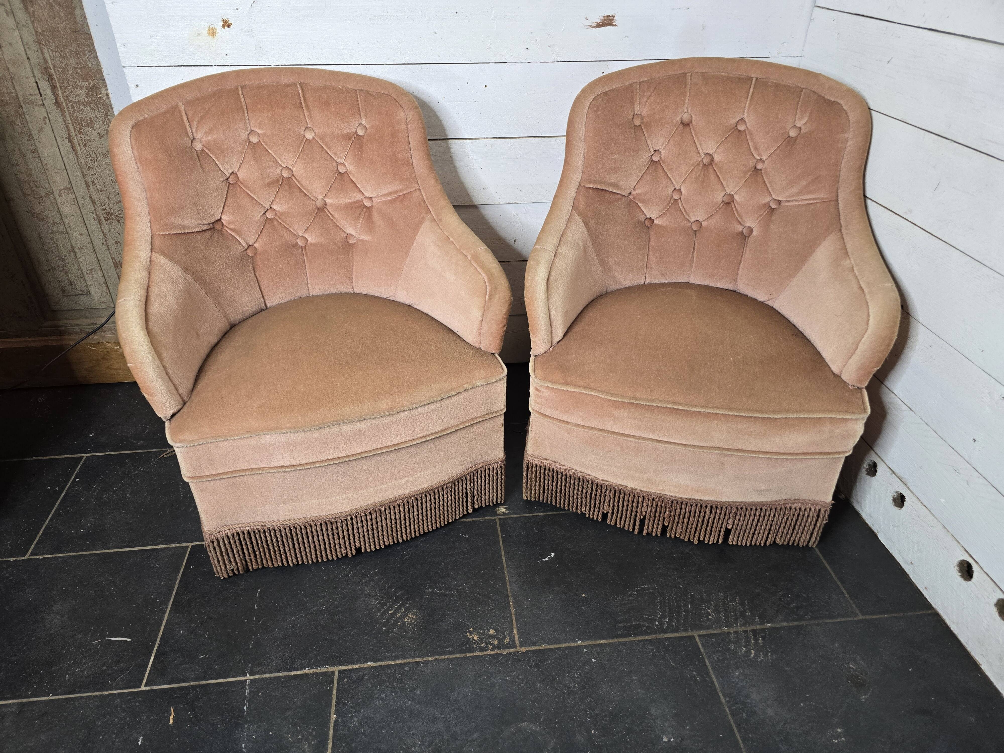 Pair of toad armchairs