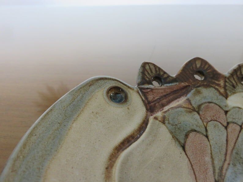 Empty ceramic pocket signed " bird " 60s 70s