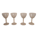 Set of 4 cut glass goblets – France 50s