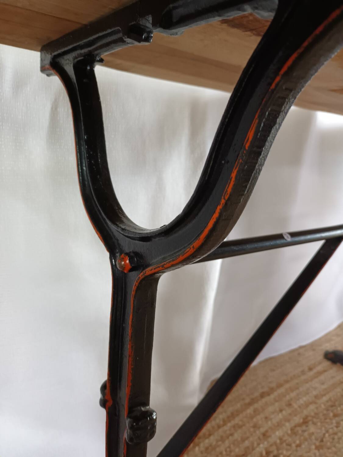 Brutalist walnut bistro table