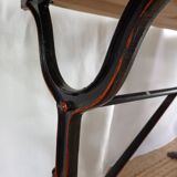 Brutalist walnut top bistro table