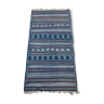 Tapis bleu berbère fait à la main en pure laine 110x210cm
