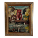 Oil on panel representing a fishing port by S. Margarit 20th century