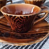 Mahogany Sarreguemine Coffee Cups