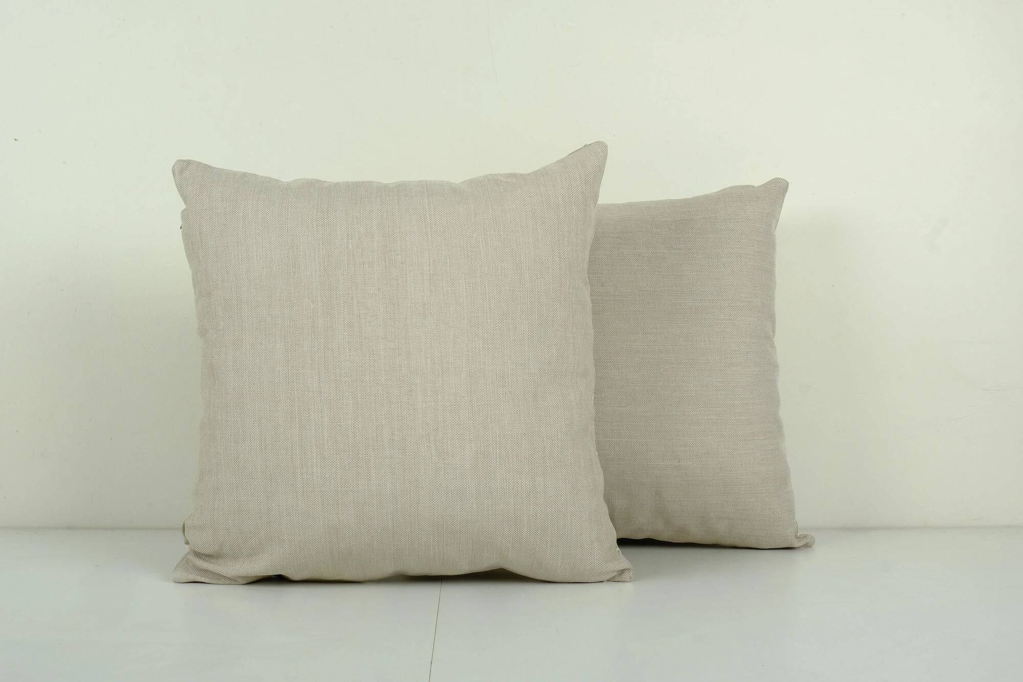 Set of 2 vintage embroidered cushion covers 48x48 cm