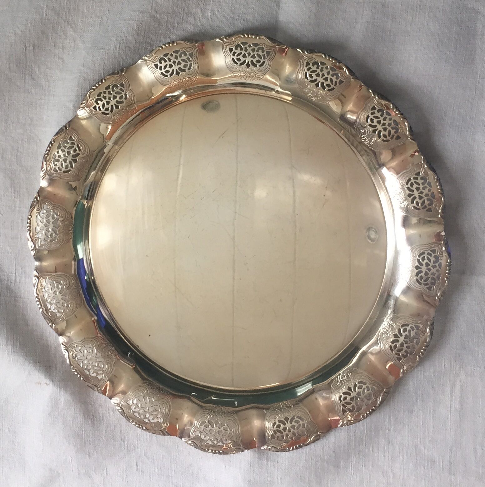 Silver metal tray