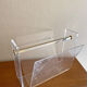 Vintage magazine rack in plexiglass by David Lange.