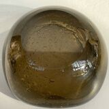 Cendrier en verre bulle ambré – design vintage années 60