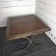 Vintage steel and leather coffee table