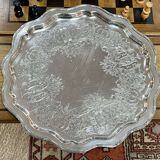 Plateau en métal argenté