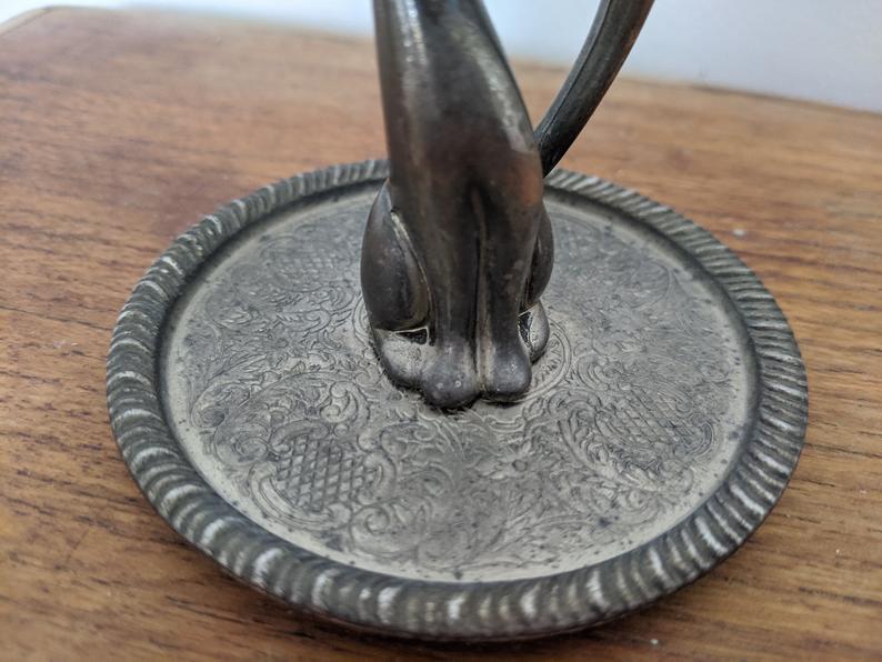 Vintage silver metal ring holders
