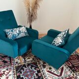 Duo of armchair back-of-year 50/60, restored