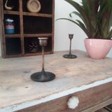 Pair of vintage Scandinavian brass candlesticks