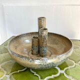 Pique vase flowers with sandstone cup