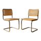 Paire de chaises Cesca, chaises de salle à manger en chrome et rotin Bauhaus par Marcel Breuer, moderne du milieu du siècle, 20e siècle