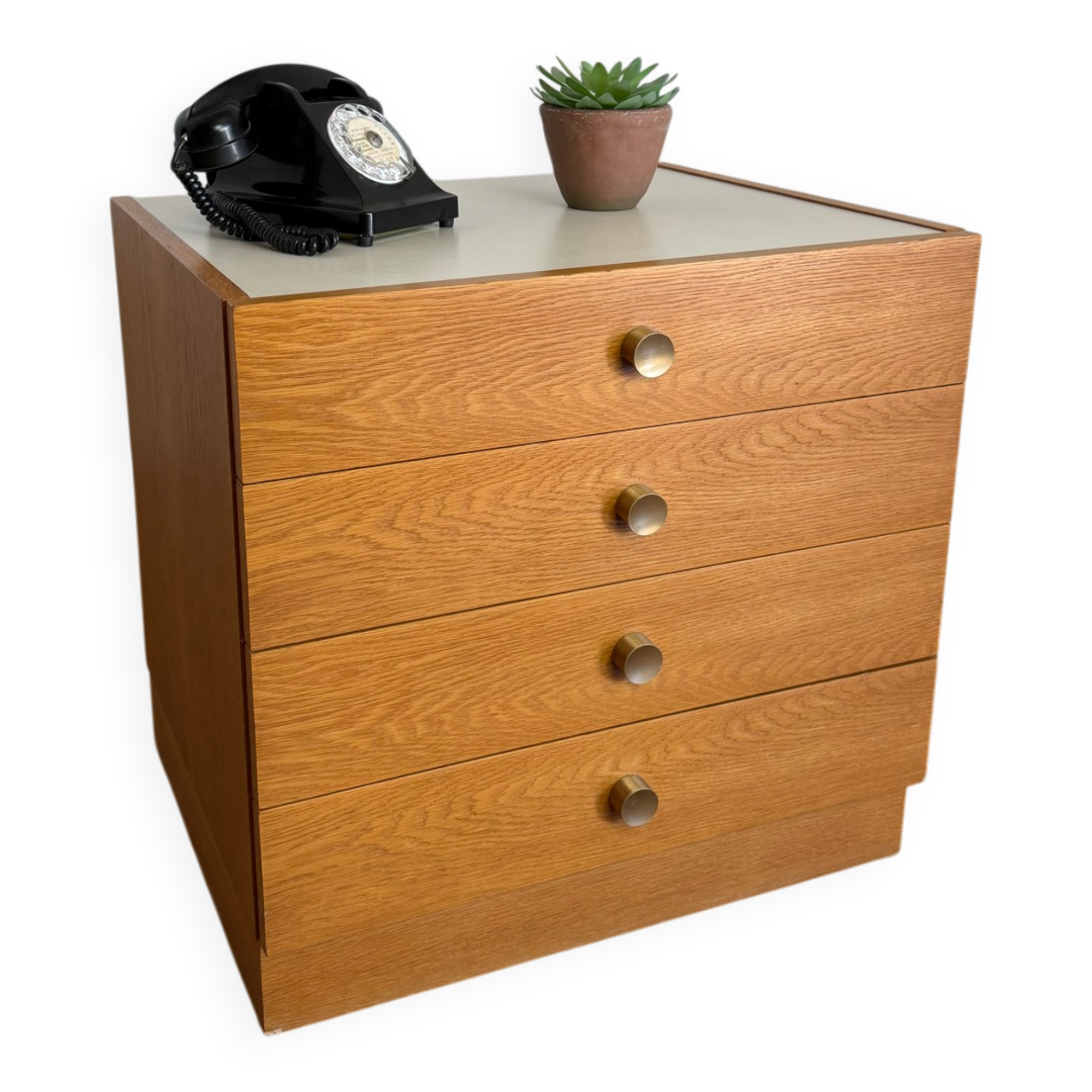 Caisson de bureau vintage à roulettes – 4 tiroirs