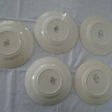 5 Plates Obernai Loux Sarreguemines ancient earthenware