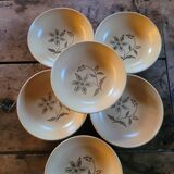 6 floral pattern soup plates. 1970s