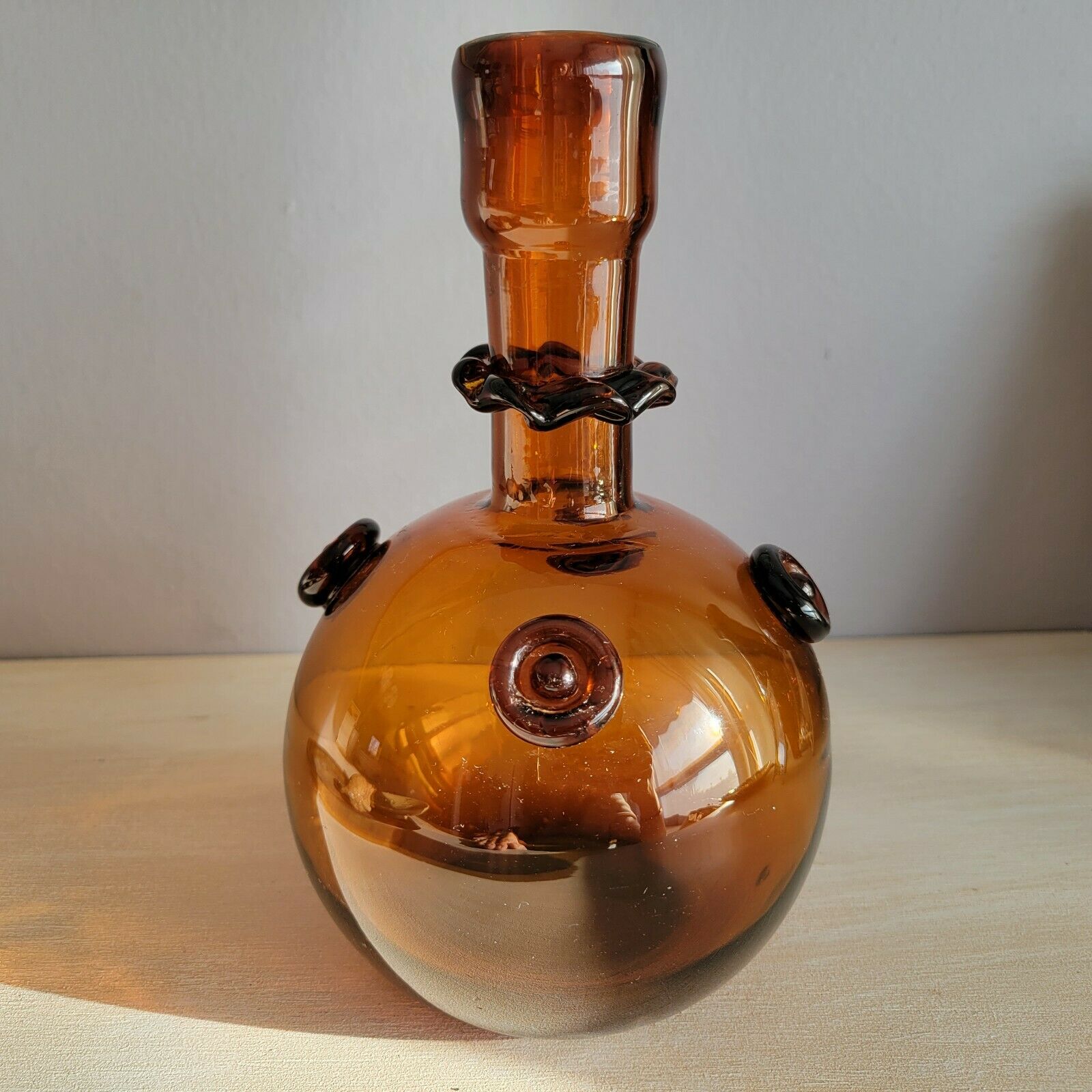 Brown blown glass decanter
