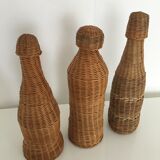Set of 3 rattan bottles