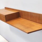 Beech and Durmast Wall-Mounted Console Table, Italy