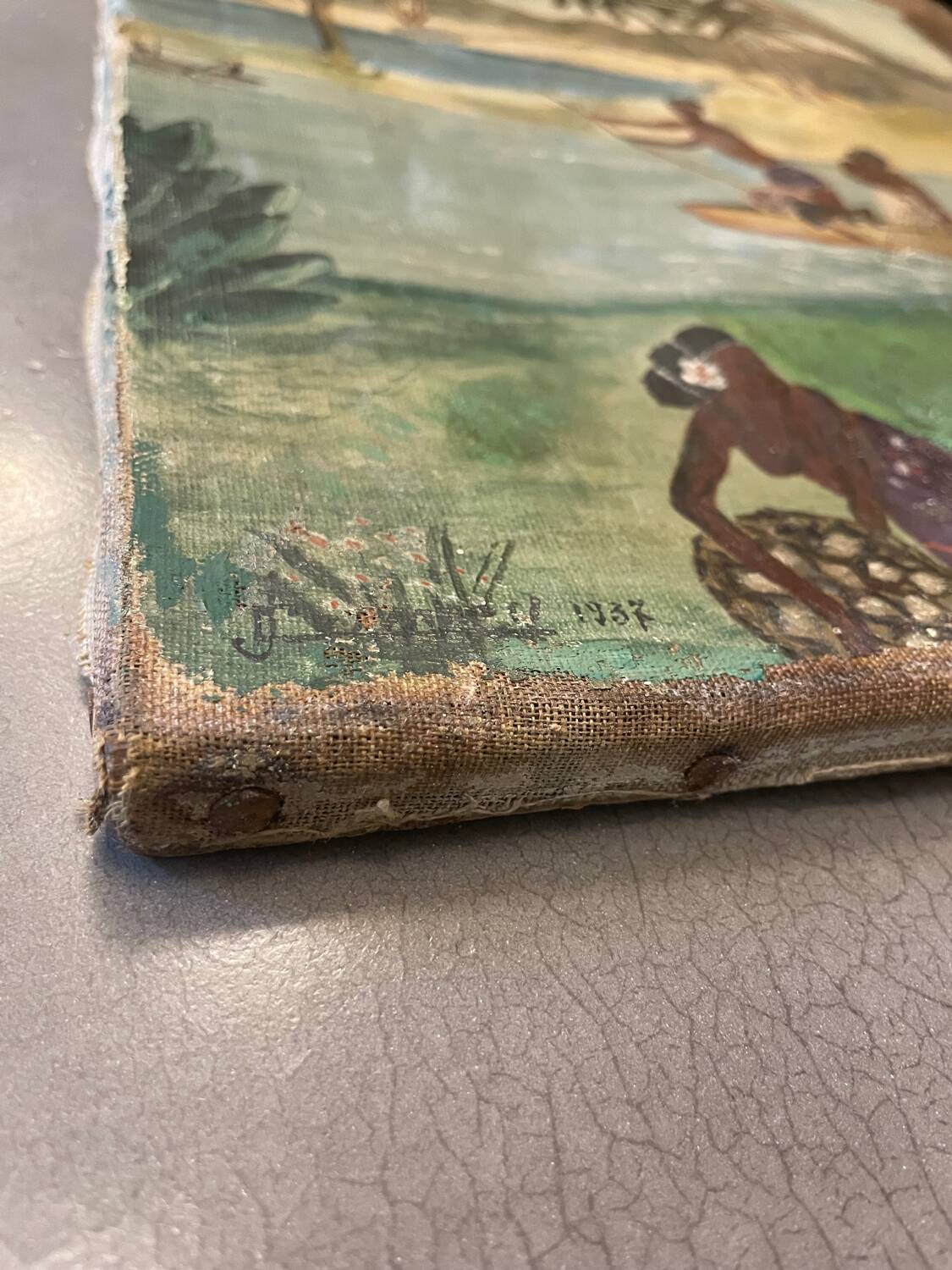 Old painting Tahiti 1937