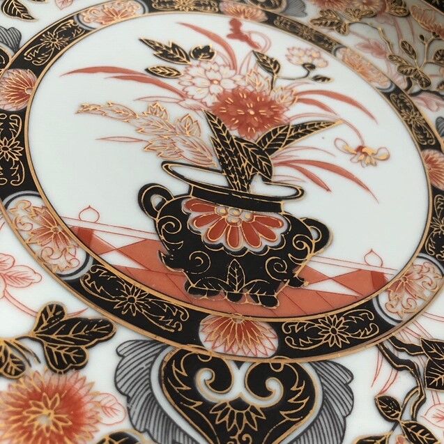 Ancient Japanese plate, hand-painted