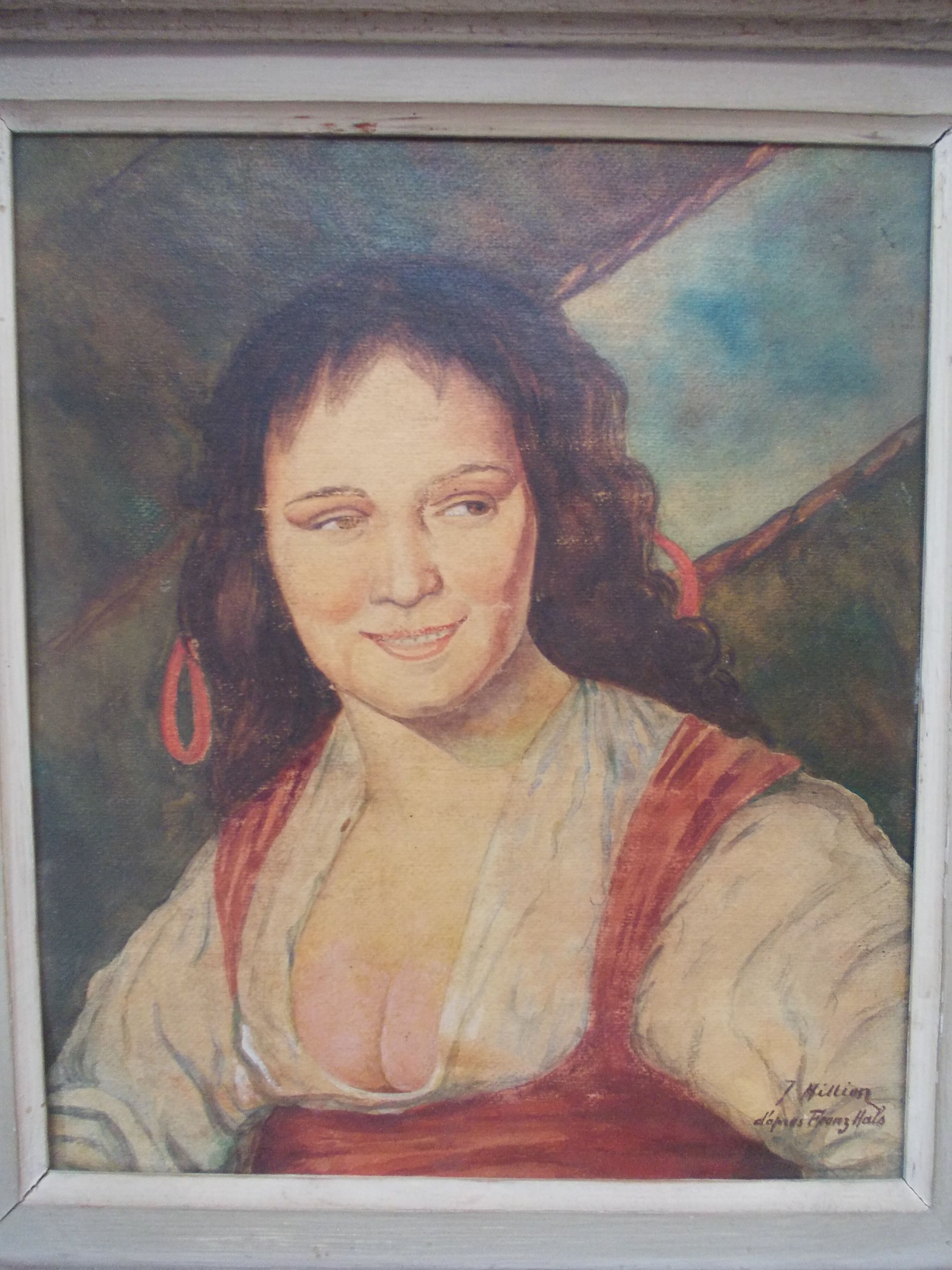 Painting oil on wood painting 1930