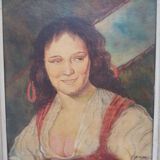 Painting oil on wood painting 1930
